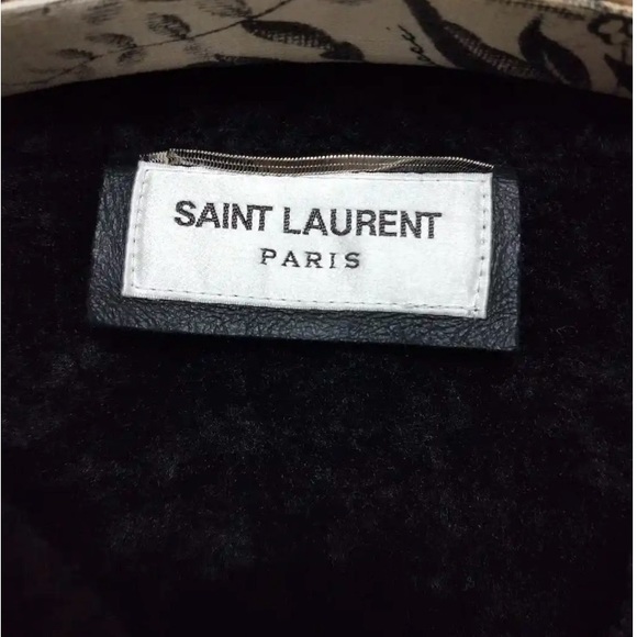 Saint Laurent Paris Leather Shearling Collar Jacket - Picture 4 of 7